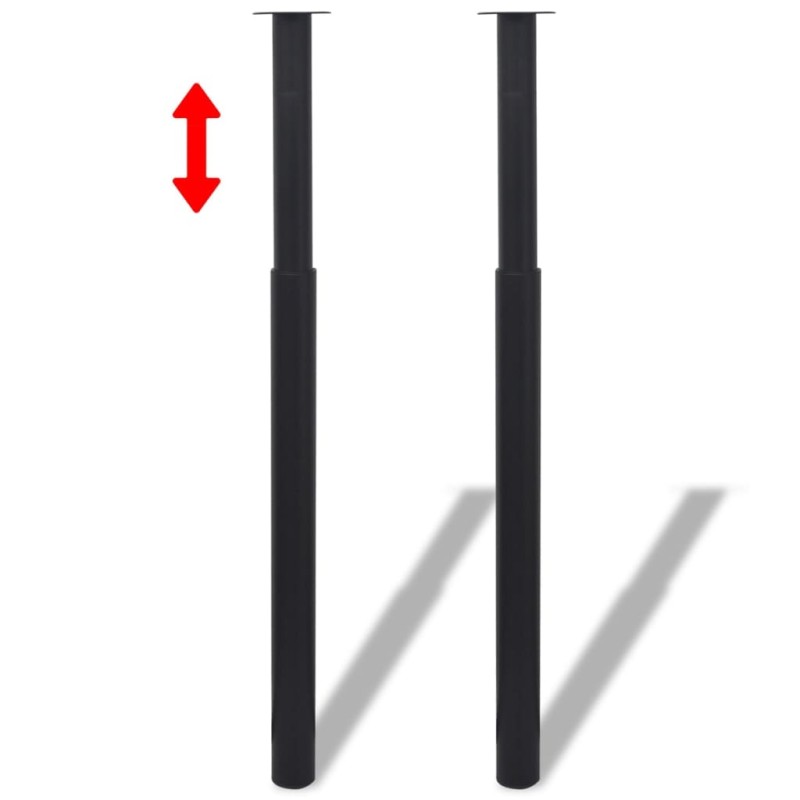 2 Pernas de mesa telescópicas, preto 710 mm-1100 mm-Pernas de mesa-Home Retail