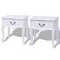 Mesas de cabeceira, 2 pcs, MDF, branco