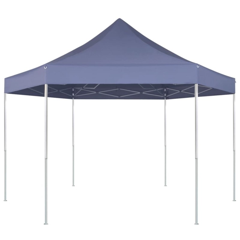 Tenda festas pop-up dobrável hexagonal azul escuro 3,6x3,1 m-Toldos e gazebos-Home Retail