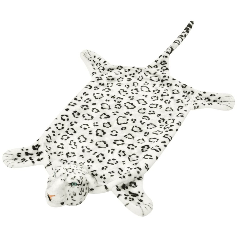 Tapete leopardo de pelúcia, 139 cm, branco-Tapetes-Home Retail