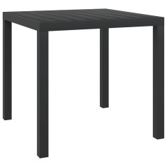 Mesa de jardim em alumínio e WPC 80x80x74 cm preto