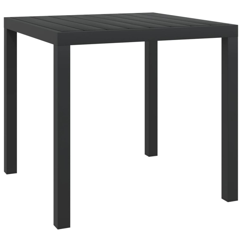 Mesa de jardim em alumínio e WPC 80x80x74 cm preto-Mesas de jardim-Home Retail