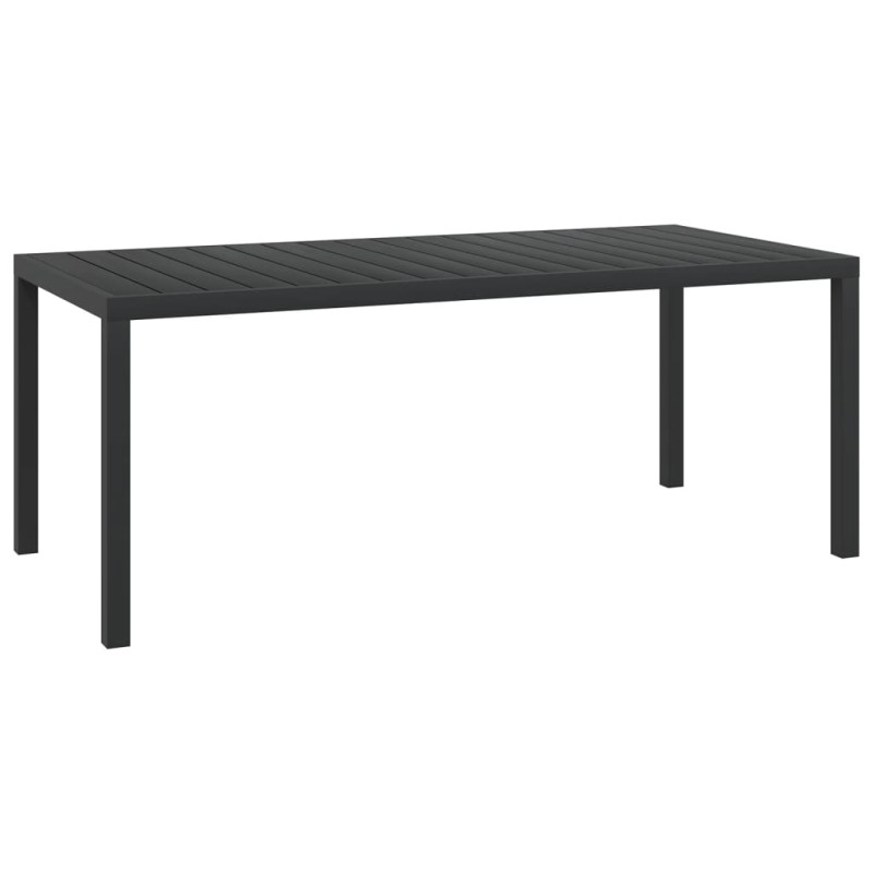 Mesa de jardim em alumínio e WPC 185x90x74 cm preto-Mesas de jardim-Home Retail