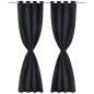 Cortinas blackout 2 pcs com ilhós de metal 135x175 cm preto