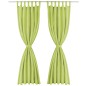 Cortinas de cetim com presilhas 2 pcs 140x225 cm verde