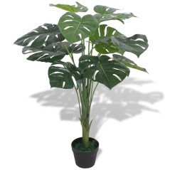 Planta costela-de-adão artificial com vaso 70 cm verde