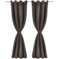 Cortinas blackout 2 pcs com ilhós de metal 135x175 cm castanho