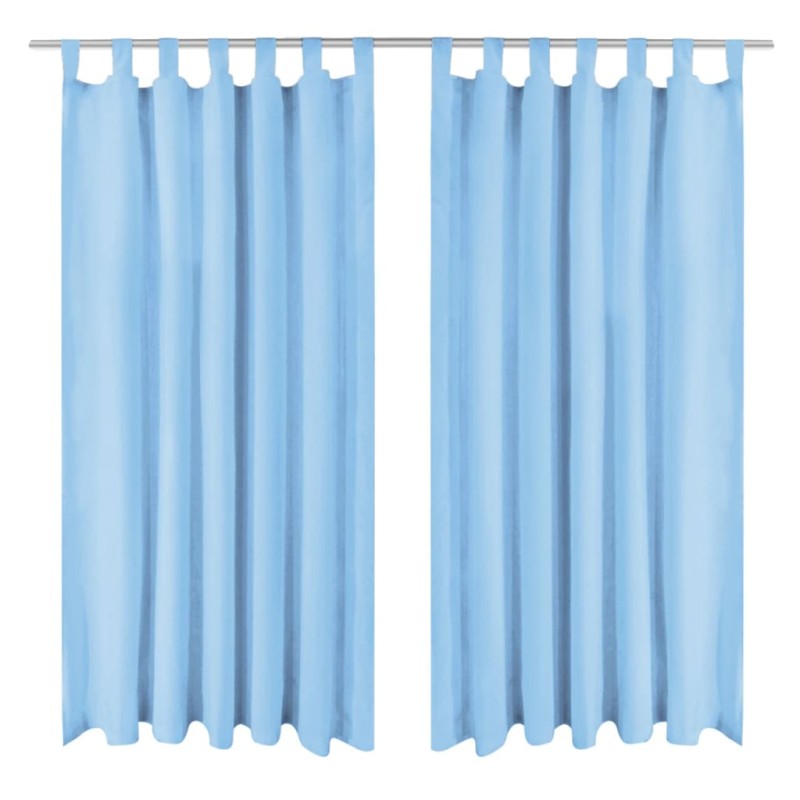 Cortinas de cetim com presilhas 2 pcs 140x245 cm turquesa-Persianas e cortinas-Home Retail