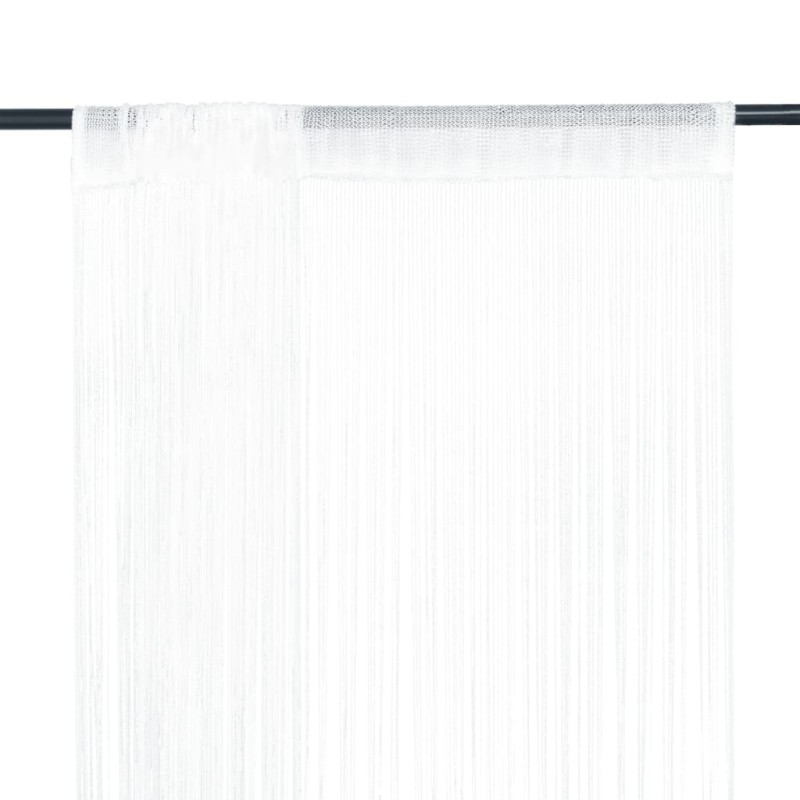 Cortinas de fios 2 pcs 100x250 cm branco-Persianas e cortinas-Home Retail