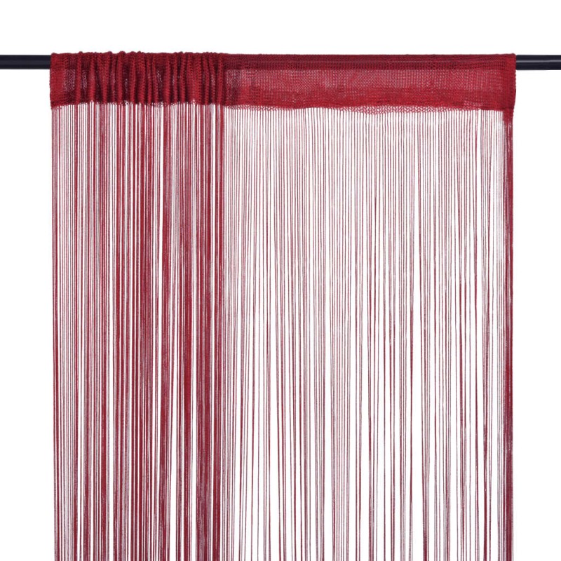 Cortinas de fios 2 pcs 100x250 cm bordô-Persianas e cortinas-Home Retail