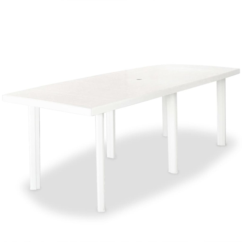 Mesa de jardim 210x96x72 cm plástico branco-Mesas de jardim-Home Retail