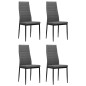 Cadeiras de jantar 4 pcs tecido cinzento-claro