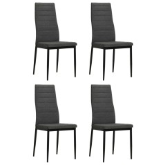 Cadeiras de jantar 4 pcs tecido cinzento-escuro