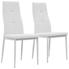 Cadeiras de jantar 2 pcs couro artificial branco