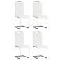 Cadeiras de jantar cantilever 4 pcs couro artificial branco