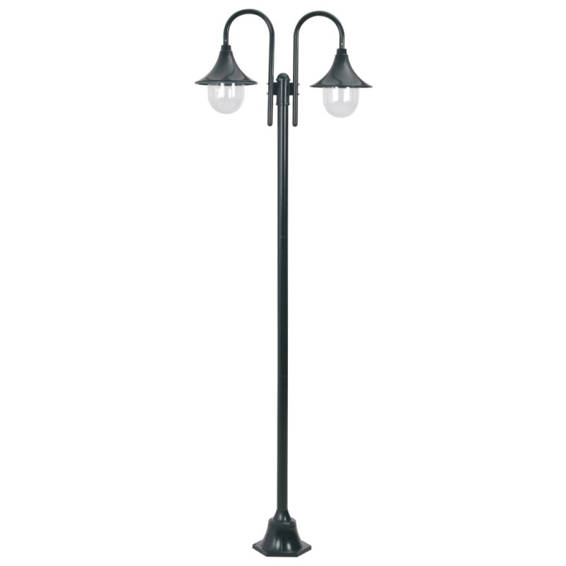 Candeeiro de pé jardim 2 braços E27 220cm alumínio verde escuro-Iluminação de exterior-Home Retail