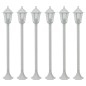 Candeeiros de pé para jardim 6 pcs E27 110 cm alumínio branco