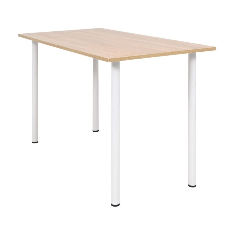 Mesa de jantar 120x60x73 cm cor carvalho e branco-Mesas de cozinha e de sala de jantar-Home Retail