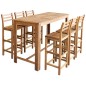 Conjunto mesa e cadeiras de bar 7 pcs madeira de acácia maciça