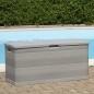 Caixa de arrumação para jardim 117x45x56 cm cinzento