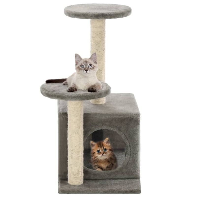 Árvore para gatos c/postes arranhadores sisal 60 cm cinzento-Móveis para gatos-Home Retail