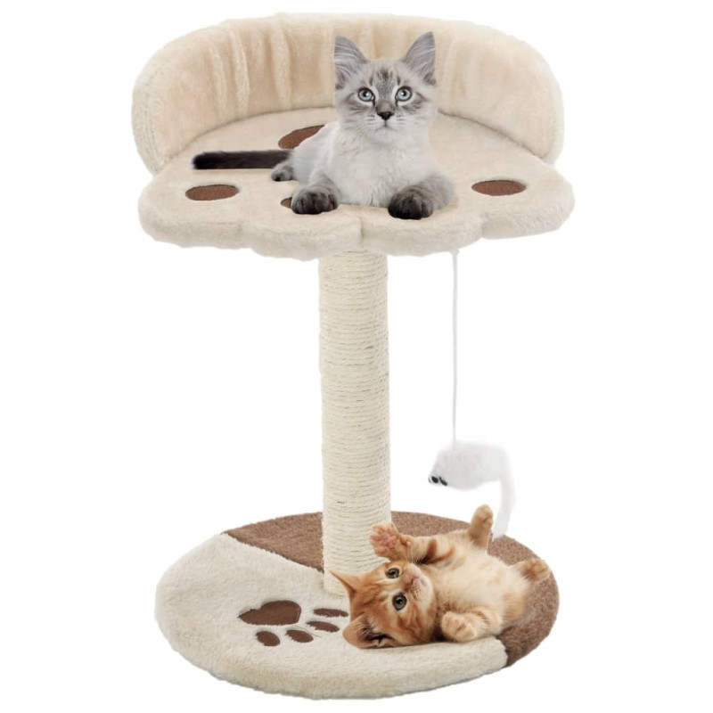 Árvore p/ gatos c/postes arranhadores sisal 40 cm bege/castanho-Móveis para gatos-Home Retail