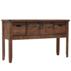 Mesa consola madeira de abeto maciça 131x35,5x75 cm castanho