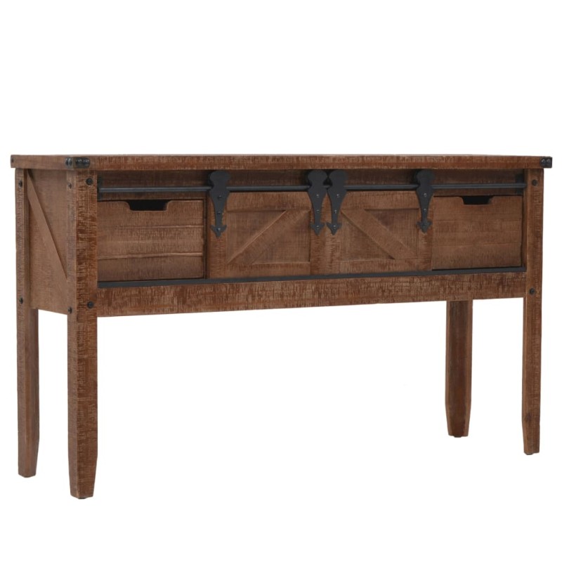 Mesa consola madeira de abeto maciça 131x35,5x75 cm castanho-Mesas de apoio-Home Retail