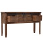 Mesa consola madeira de abeto maciça 131x35,5x75 cm castanho