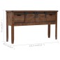 Mesa consola madeira de abeto maciça 131x35,5x75 cm castanho