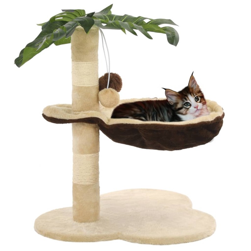 Árvore p/ gatos c/postes arranhadores sisal 50 cm bege/castanho-Móveis para gatos-Home Retail