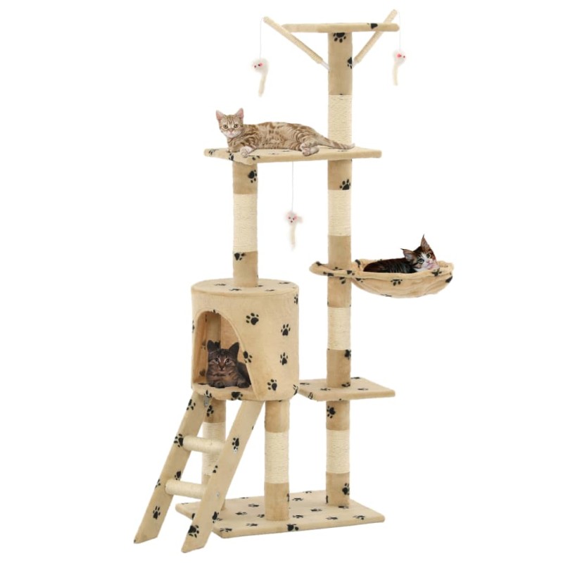 Árvore para gatos c/postes arranhadores sisal 138 cm bege-Móveis para gatos-Home Retail