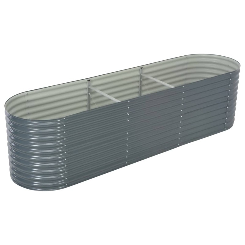 Canteiro elevado de jardim aço galvanizado 320x80x81cm cinzento-Vasos e floreiras-Home Retail