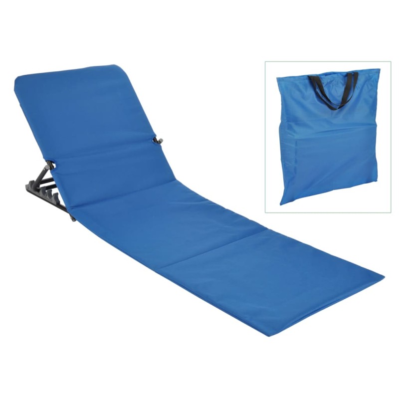 HI Colchão cadeira de praia dobrável em PVC azul-Espreguiçadeiras-Home Retail