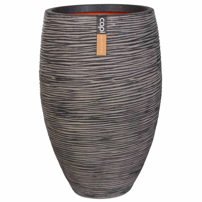 Capi Vaso Nature Rib elegante Deluxe 40x60 cm antracite KOFZ1131-Vasos e floreiras-Home Retail