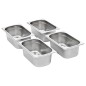 Recipientes gastronorm 8 pcs GN 1/4 100 mm aço inoxidável