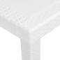 Mesa de jardim 220x90x72 cm plástico branco com aspeto de vime