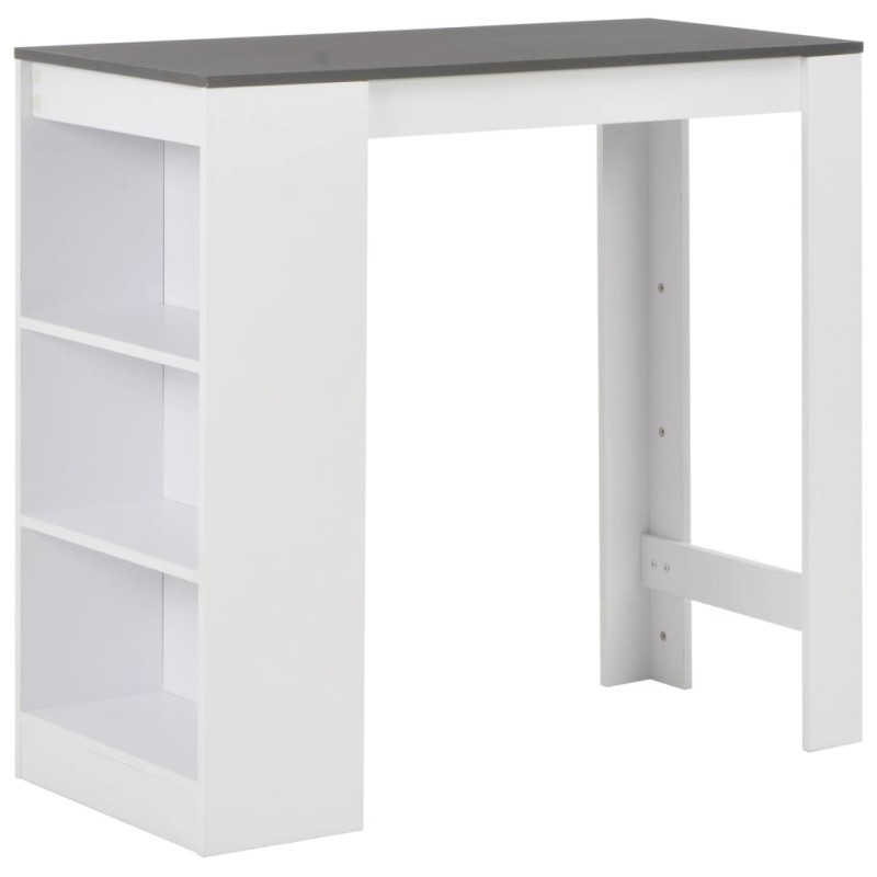 Mesa de bar com prateleira branco 110x50x103 cm-Mesas de cozinha e de sala de jantar-Home Retail