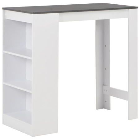 Mesa de bar com prateleira branco 110x50x103 cm