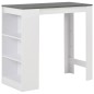 Mesa de bar com prateleira branco 110x50x103 cm