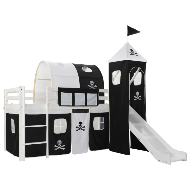 Estrutura de cama infantil c/ escorrega e escada pinho 97x208cm-Berços e camas infantis-Home Retail