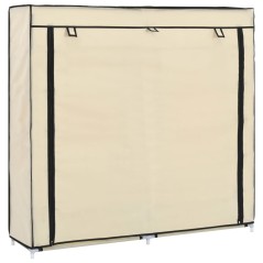 Sapateira com cobertura 115x28x110 cm tecido cor creme