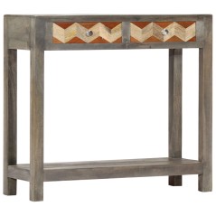 Mesa consola 86x30x76 cm madeira de mangueira maciça cinzento