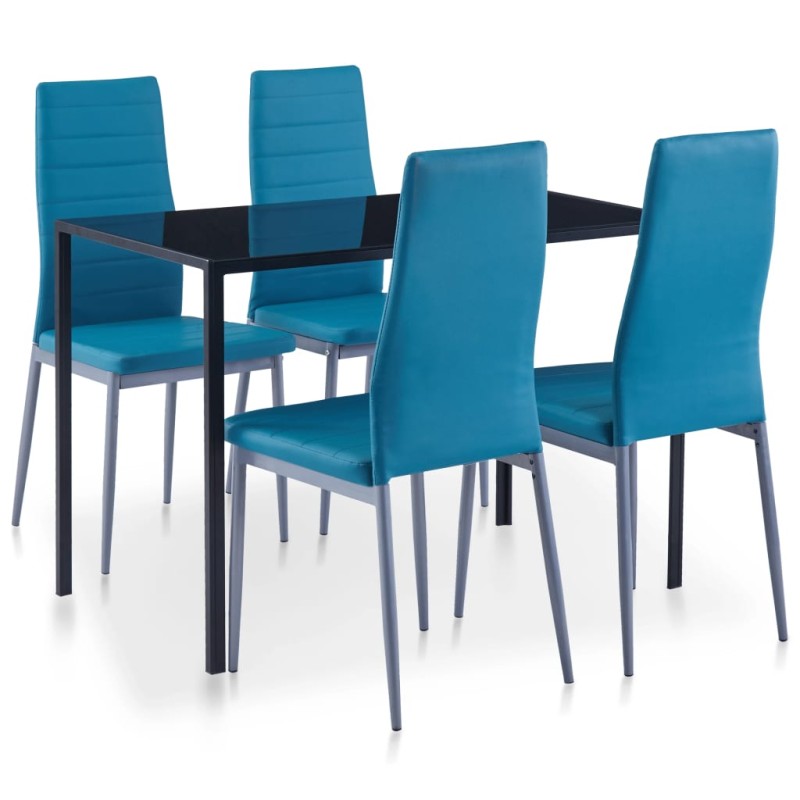 Conjunto de jantar 5 pcs azul-Conjuntos de móveis para cozinha e sala de jantar-Home Retail