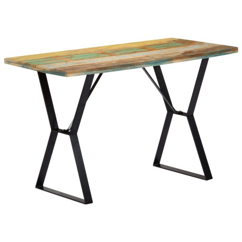 Mesa de jantar 120x60x76 cm madeira recuperada maciça-Mesas de cozinha e de sala de jantar-Home Retail