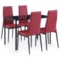 Conjunto de jantar 5 pcs vermelho tinto