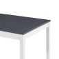 Mesa de jantar 140x70x73 cm madeira de pinho branco e cinzento