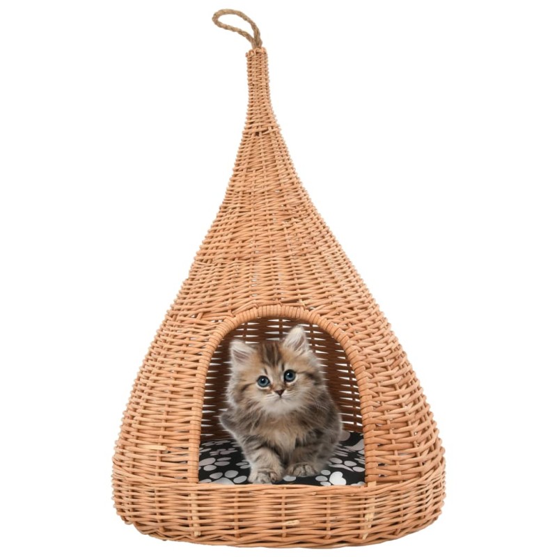 Ninho para gatos tipi c/ almofadão 40x60 cm salgueiro genuíno-Móveis para gatos-Home Retail