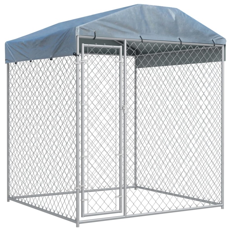 Canil de exterior com toldo 193x193x225 cm-Canis-Home Retail