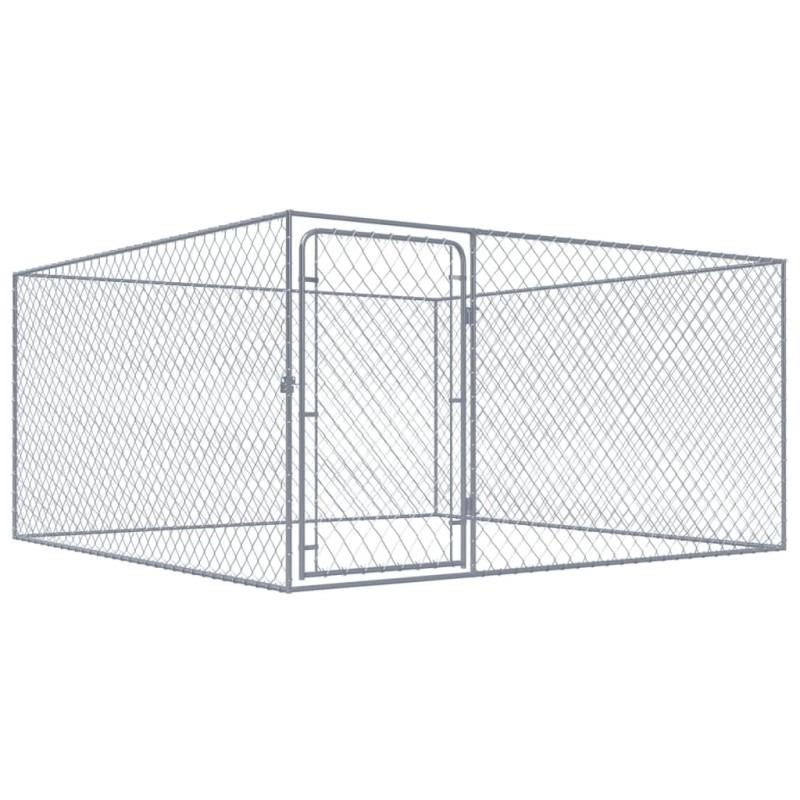 Canil de exterior em aço galvanizado 2x2x1 m-Canis-Home Retail